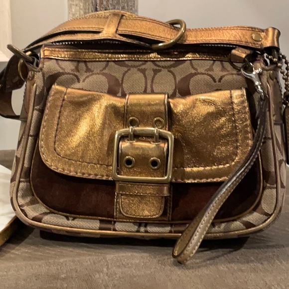 Coach Brown and Bronze Gold Small Soho Bag - Picture 2 of 14